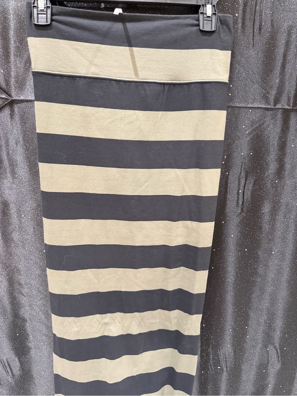 Free People Striped Knit Maxi Skirt Black Olive Bodycon Boho Festival Women’s - Picture 1 of 5